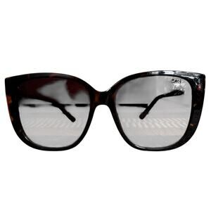 Quay Ever After Sunglasses Women Brown Tortoise Polarized Square Cat Eye